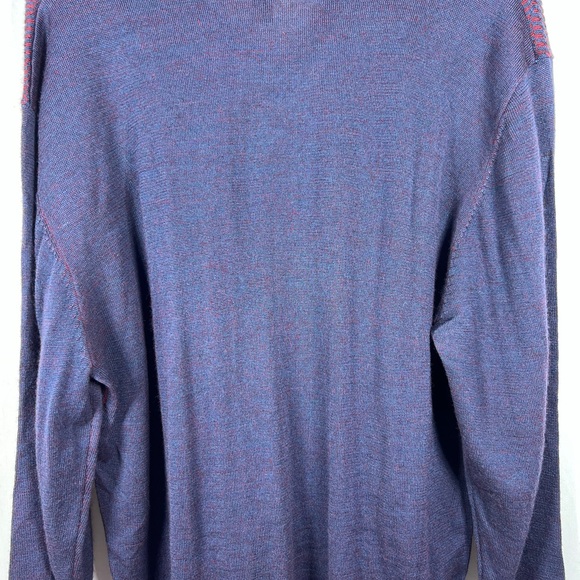 NWOT LINEA UOMO Blue & Red Preppy Wool Blend Sweater Size Large - Picture 3 of 10